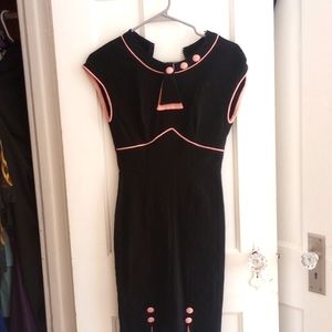 Stop Staring vintage inspired brown and pink dress